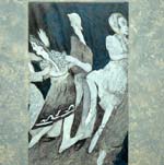 Dessin sur papier marbré