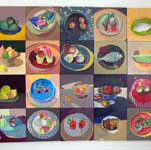 Ensemble de vingt peintures sur bois